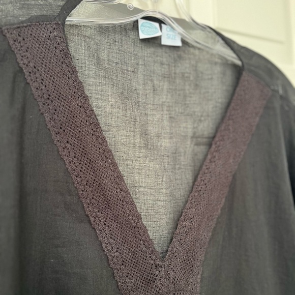 Sorbetto Boho Black Cotton Caftan Swim Cover-Up OS - Picture 4 of 12